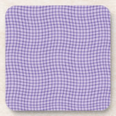 Purple Plaid Checker Seamless Pattern コースター (正面)