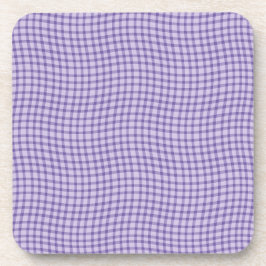 Purple Plaid Checker Seamless Pattern コースター