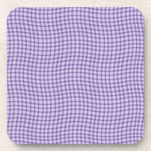 Purple Plaid Checker Seamless Pattern コースター (正面)