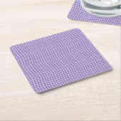 Purple Plaid Checker Seamless Pattern スクエアペーパーコースター (アングル)