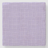 Purple Plaid Checker Seamless Pattern ストーンコースター (正面)