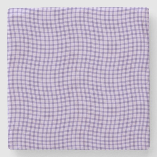 Purple Plaid Checker Seamless Pattern ストーンコースター (正面)