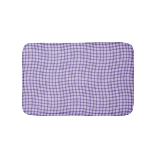 Purple Plaid Checker Seamless Pattern バスマット (正面)
