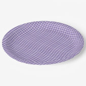 Purple Plaid Checker Seamless Pattern ペーパープレート (アングル)