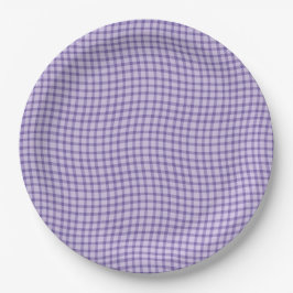 Purple Plaid Checker Seamless Pattern ペーパープレート