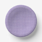 Purple Plaid Checker Seamless Pattern ペーパーボウル (正面)