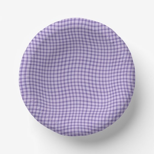 Purple Plaid Checker Seamless Pattern ペーパーボウル (正面)