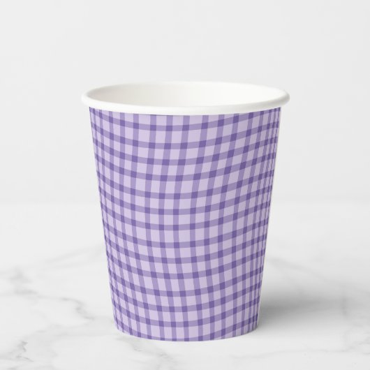 Purple Plaid Checker Seamless Pattern 紙コップ (裏面)
