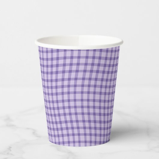 Purple Plaid Checker Seamless Pattern 紙コップ (左)