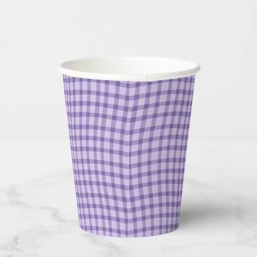 Purple Plaid Checker Seamless Pattern 紙コップ (右)
