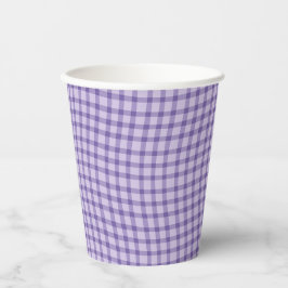 Purple Plaid Checker Seamless Pattern 紙コップ