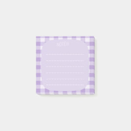 Purple Plaid Note Design ポストイット