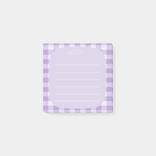 Purple Plaid Note Design ポストイット (正面)
