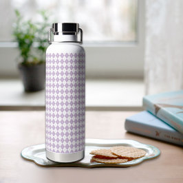 Purple Plaid Pattern Water Bottle ウォーターボトル
