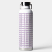 Purple Plaid Pattern Water Bottle ウォーターボトル (背面)