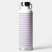 Purple Plaid Pattern Water Bottle ウォーターボトル (正面)