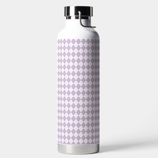 Purple Plaid Pattern Water Bottle ウォーターボトル (左面)