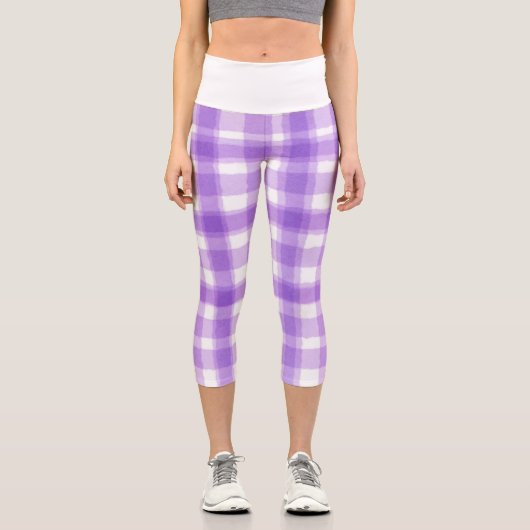 Purple Plaid Pretty Pastel カプリレギンス (正面)