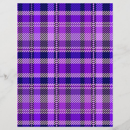 Purple Plaid Scrapbook Paper 2-Sided Page (正面)
