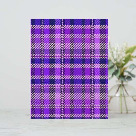 Purple Plaid Scrapbook Paper 2-Sided Page (スタンド正面)