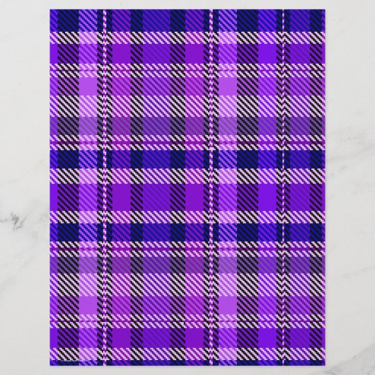 Purple Plaid Scrapbook Paper 2-Sided Page (裏面)