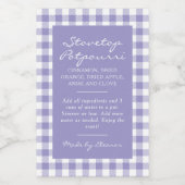 Purple Plaid Stovetop Potpourri Simmer Pot Label フードラベル (シングルラベル)