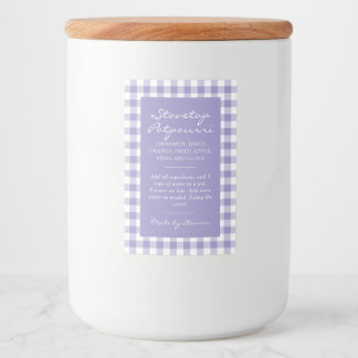 Purple Plaid Stovetop Potpourri Simmer Pot Label フードラベル