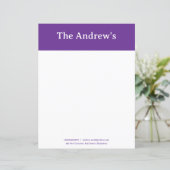 Purple Plain Simple Stationary Paper (スタンド正面)