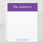 Purple Plain Simple Stationary Paper (正面)