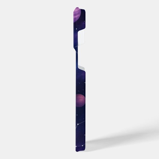 Purple Planet & Stars Phone Case – Cosmic Space iPhoneケース (左側面)