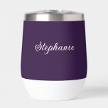Purple Plum Name Modern Elegant Monogram Boho<br><div class="desc">Elegant,  rustic,  simple,  monogram,  minimalist,  name,  purple plum,  thermal wine tumbler. Beautiful,  trendy design.</div>