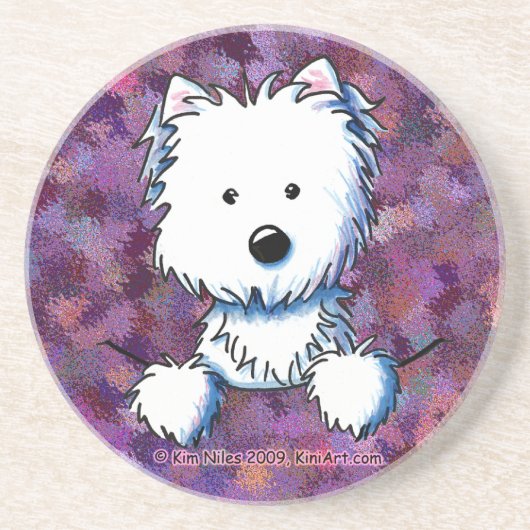 Purple Pocket Westie Coaster コースター (正面)