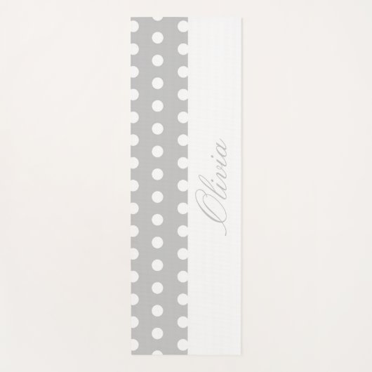 Purple Poka Dots ヨガマット (正面)