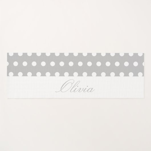 Purple Poka Dots ヨガマット (正面(横))