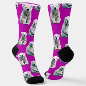 Purple Polar Bear Pattern Design  ソックス
