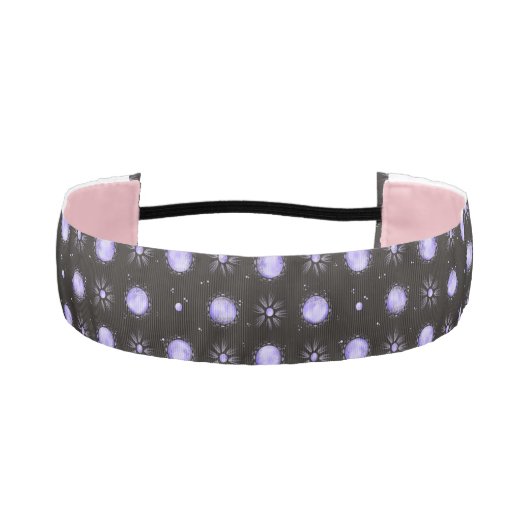 Purple Polka Dot Non-Slip Headband アスレチックヘッドバンド (正面)