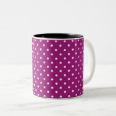 Purple Polka Dot Pattern ツートーンマグカップ (正面右)