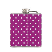 Purple Polka Dot Pattern Green Monogram フラスク (裏面)