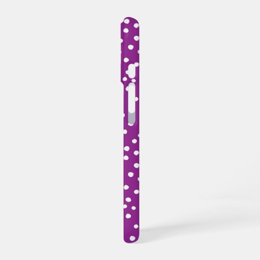 Purple Polka Dot Pattern Phone Case iPhone 16ケース (左側面)