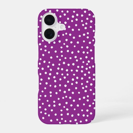 Purple Polka Dot Pattern Phone Case iPhone 16ケース (裏面)