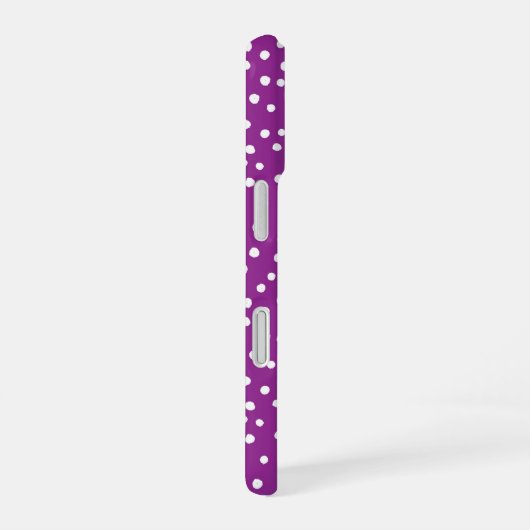 Purple Polka Dot Pattern Phone Case iPhone 16ケース (右側面)
