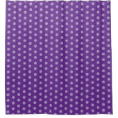 Purple Polka Dots  シャワーカーテン (正面)