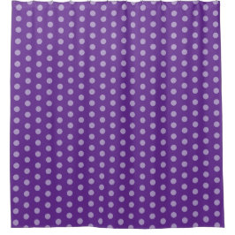 Purple Polka Dots シャワーカーテン