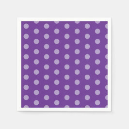 Purple Polka Dots スタンダードカクテルナプキン