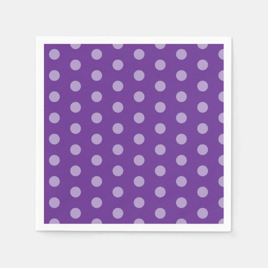 Purple Polka Dots  スタンダードカクテルナプキン (正面)