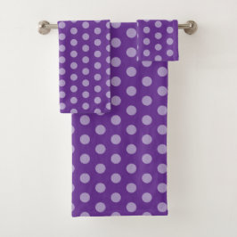 Purple Polka Dots バスタオルセット
