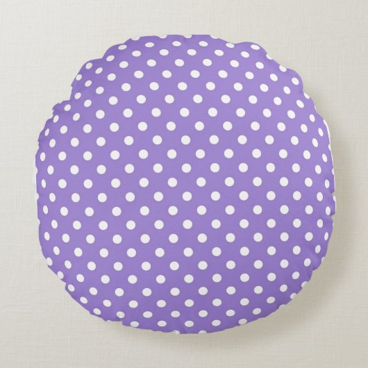 Purple Polkadot,Modern,Throw Pillow ラウンドクッション (正面)