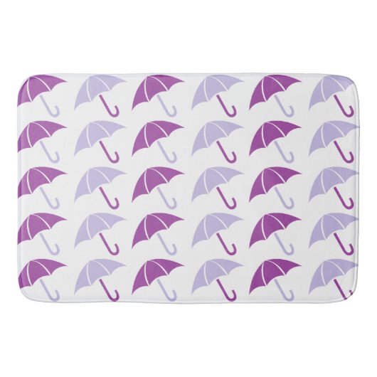 Purple Pop Art Umbrella Pattern バスマット (正面)
