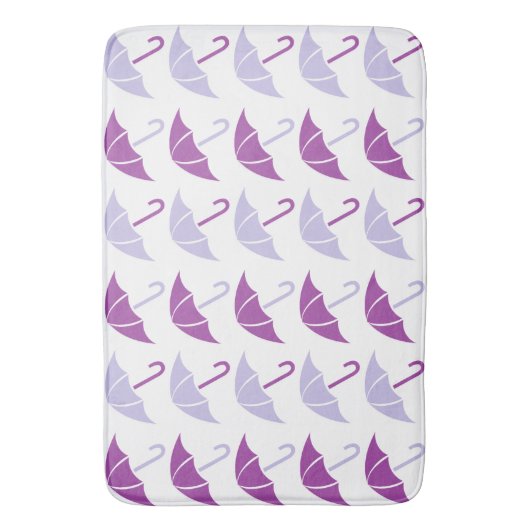 Purple Pop Art Umbrella Pattern バスマット (正面縦)