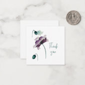 Purple Poppy Thank You Flat Notecard ノートカード (正面/裏面インサイチュ)